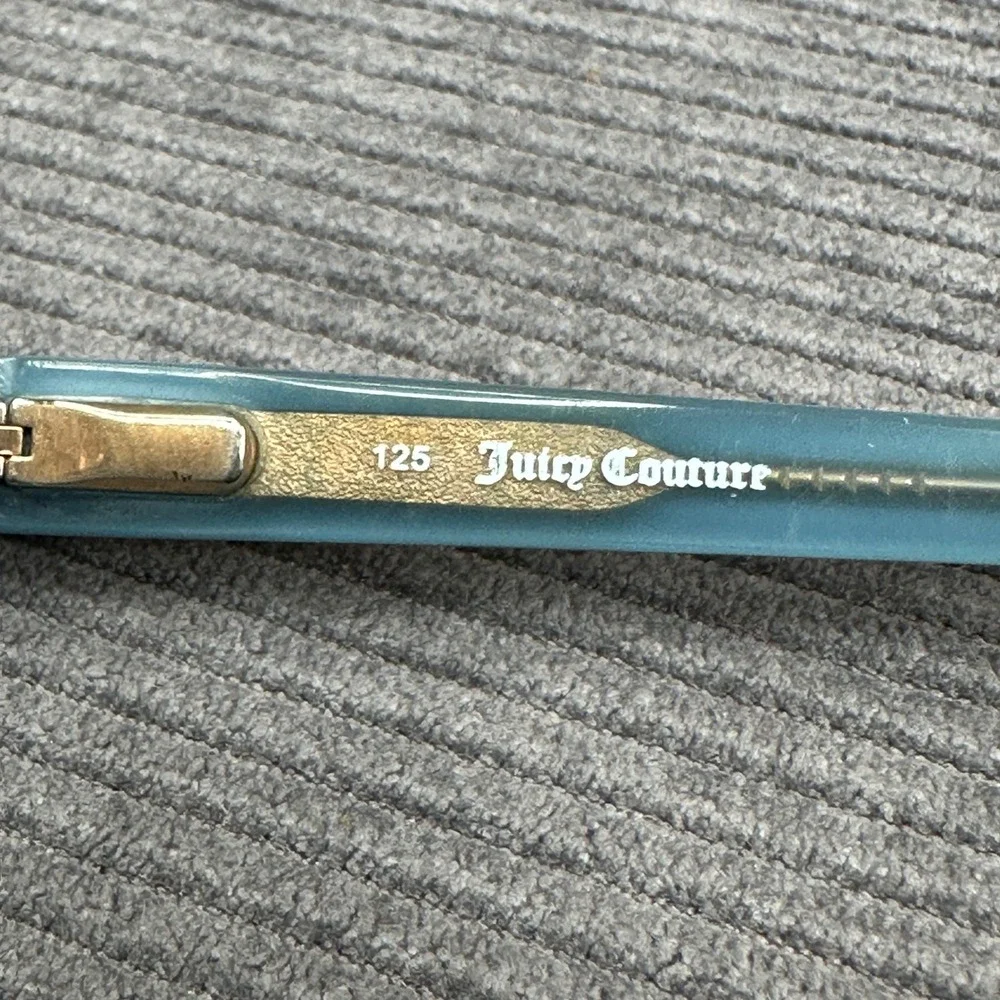 Juicy Couture JU 902 Y2K Eyeglasses Brown Blue Tortoise Shell Gold Charm Temples